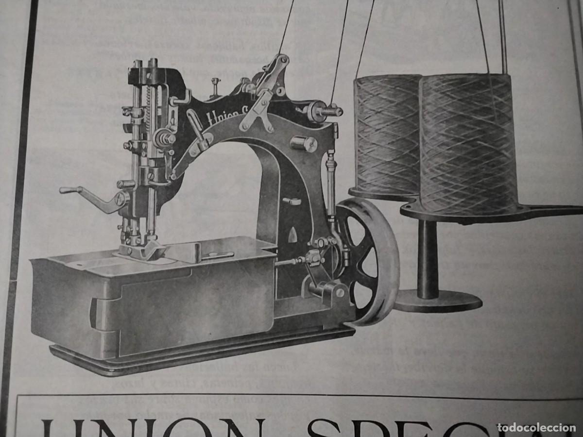 Coleccionismo de carteles: UNION SPECIAL MAQUINA PARA COSER Y REMENDAR SACOS BARCELONA HOJA A&Ntilde;O 1928