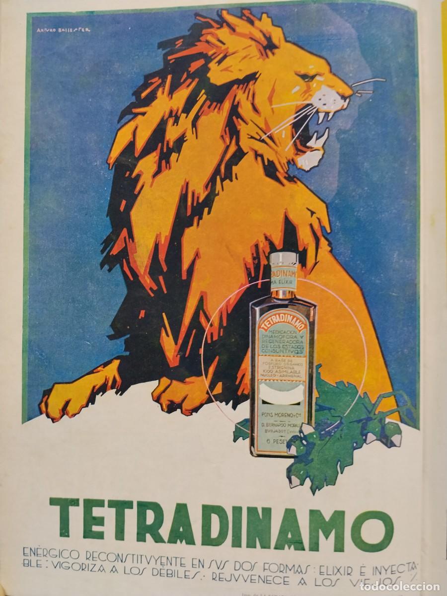 Coleccionismo de carteles: TETRADINAMO ENERGICO RECONSTITUYENTE ELIXIR INYECTABLE PONS MORENO BERNARDO MORALES HOJA A&Ntilde;O 1928