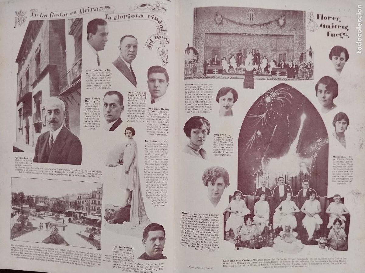 Coleccionismo de carteles: LAS FIESTAS DE ALCIRA HOJA A&Ntilde;O 1928