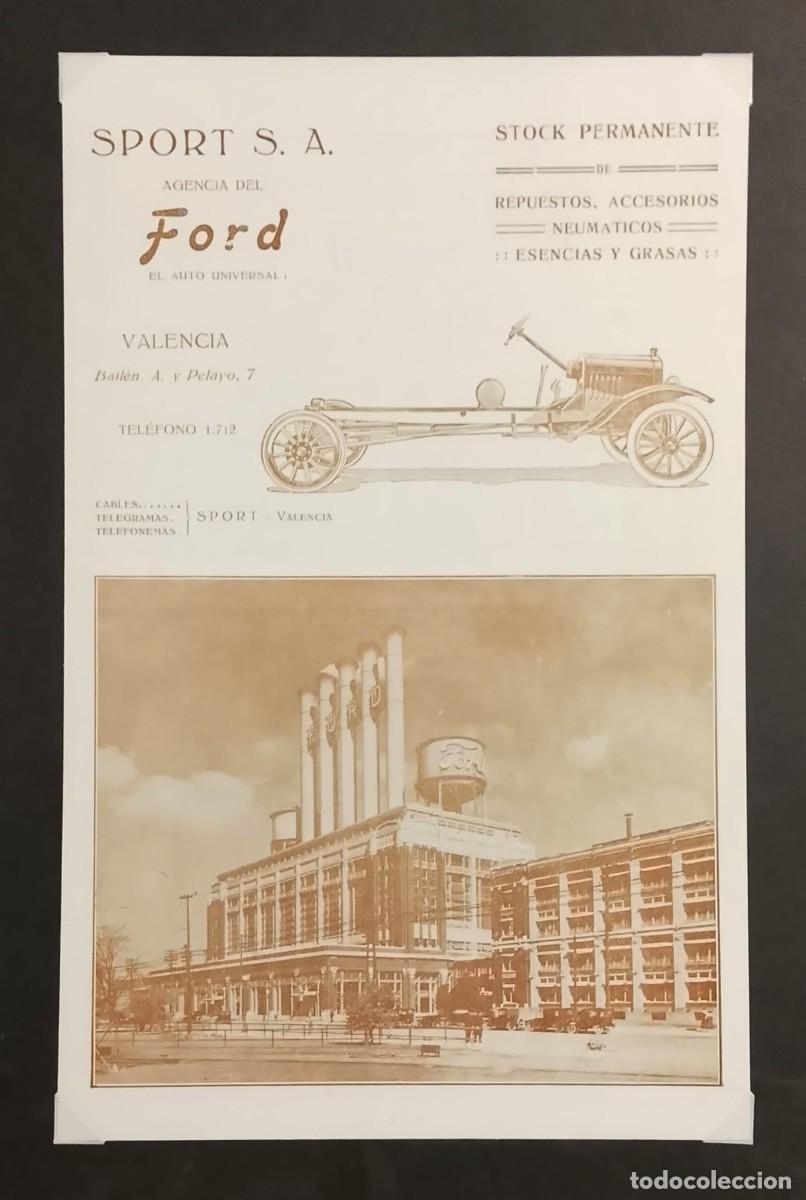 Coleccionismo de carteles: VALENCIA 1920 - SPORT S.A , TALLERES - PUBLICIDAD ORIGINAL 25 x 15,5 Cm. / AURAS DE COLEGIO