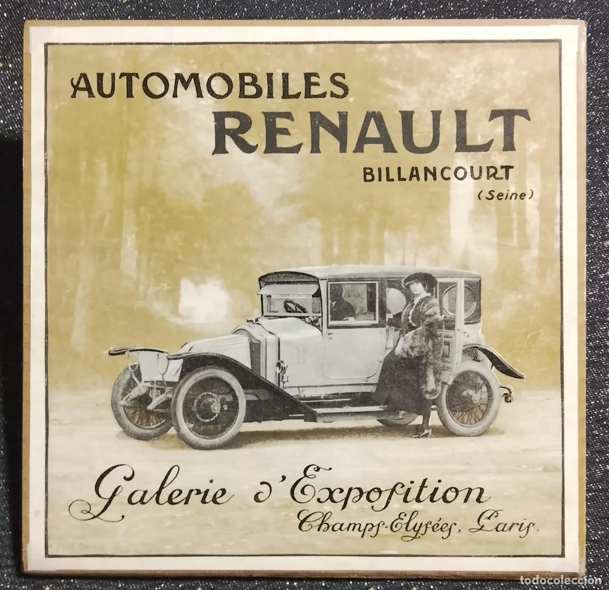 Coleccionismo de carteles: AUTOMOBILES RENAULT BILLANCOURT - PUBLICIDAD ORIGINAL - OMNIA FRANCE 1914 - 22 x 22 cm
