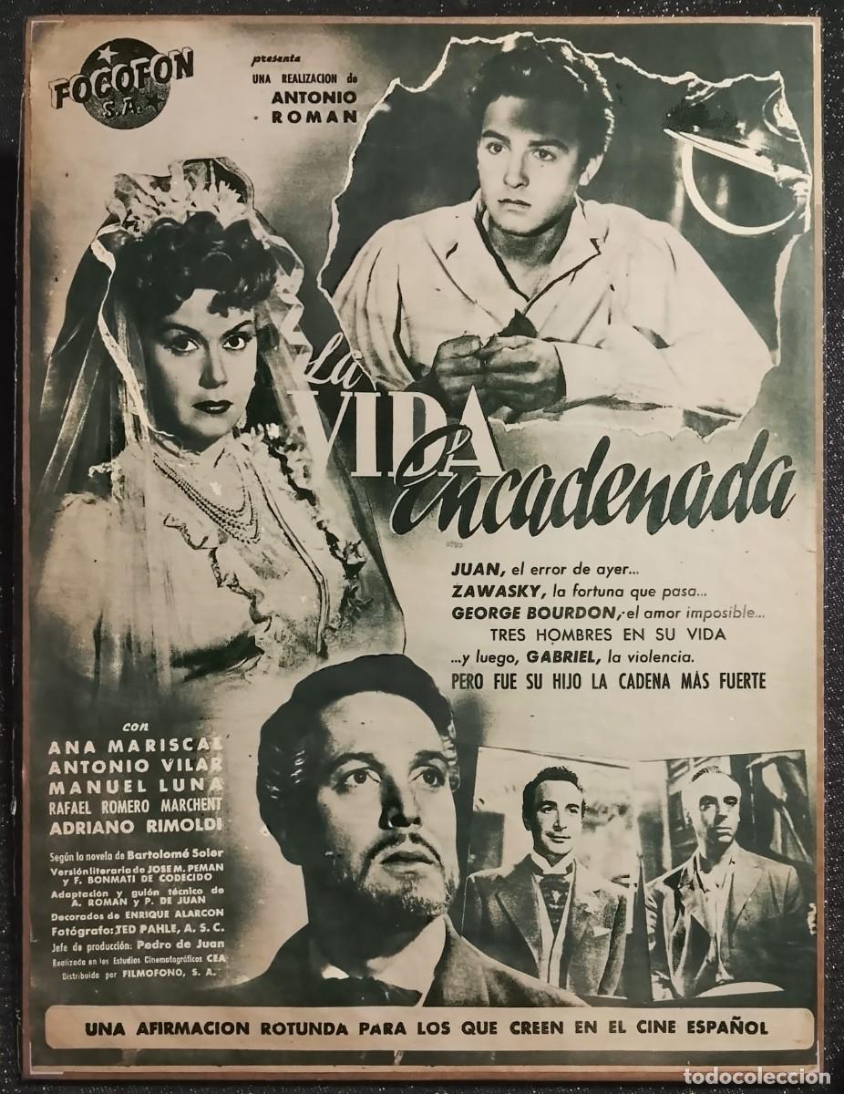 Coleccionismo de carteles: FOCOFON S.A - LA VIDA ENCADENADA - FOTOGRAMAS 1948