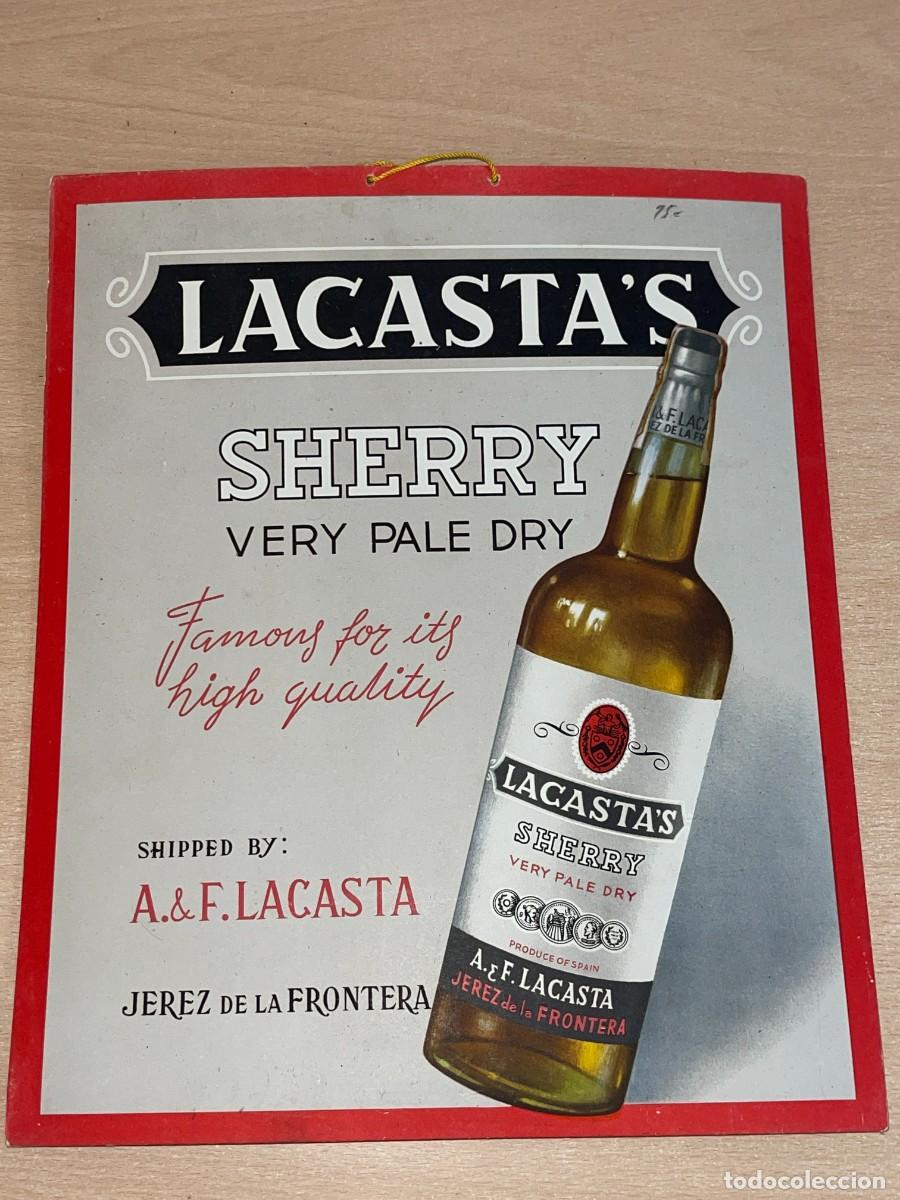 Coleccionismo de carteles: Cartel de Publicidad LACASTA'S Sherry Very Pale Dry A&F Lacasta Jerez de la Frontera