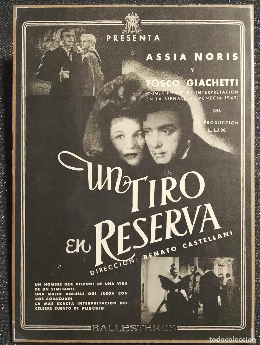Coleccionismo de carteles: UN TIRO EN RESERVA - PUBLICIDAD ORIGINAL - BARCELONA CINEMATOGR&Aacute;FICA 1943