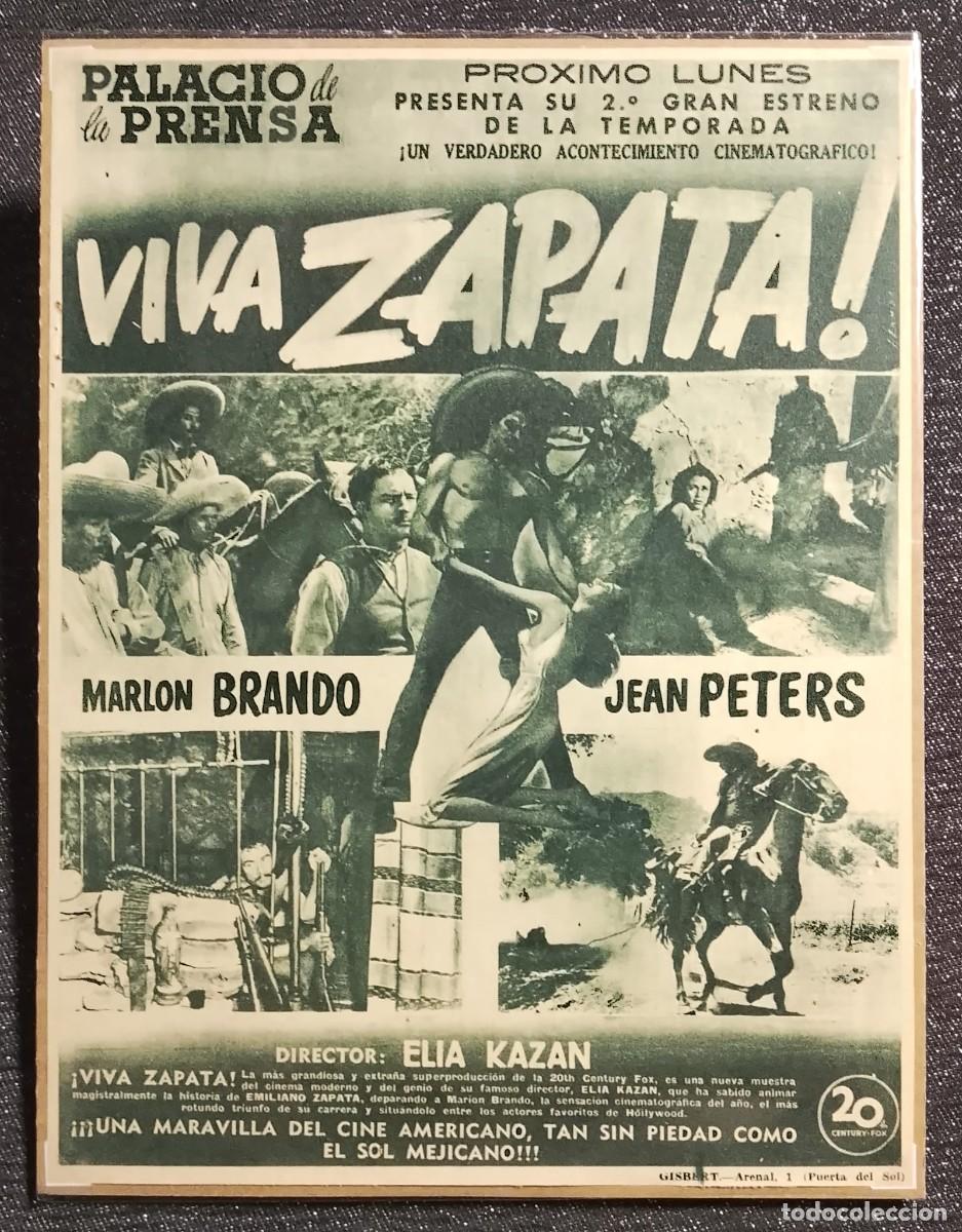 Coleccionismo de carteles: VIVA ZAPATA!- PUBLICIDAD ORIGINAL - ABC 1952 - 29 x 22 cm