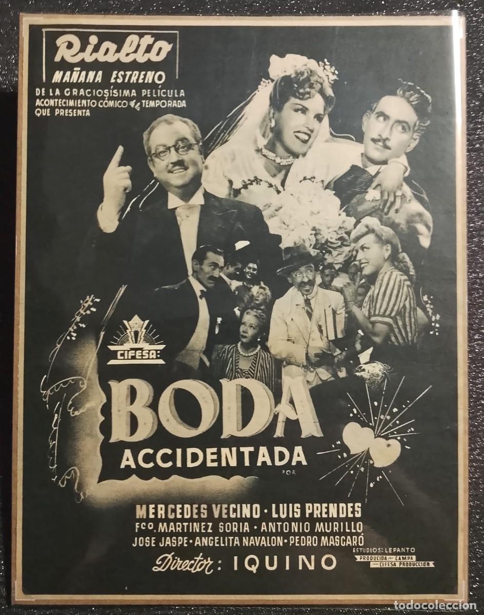 Coleccionismo de carteles: BODA ACCIDENTADA - PUBLICIDAD ORIGINAL - PRIMER PLANO 1943 - 33 x 25 cm