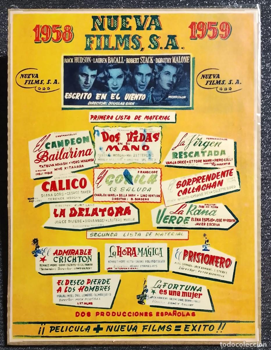 Coleccionismo de carteles: NUEVA FILMS S.A - PRESENTACI&Oacute;N - PUBLICIDAD ORIGINAL - ABC 1958 - 28,5 x 21,5 cm