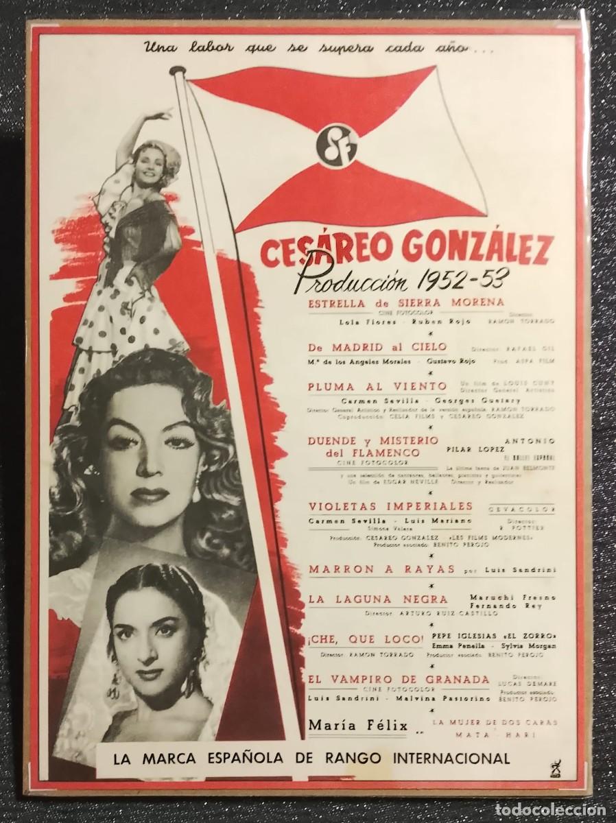Coleccionismo de carteles: CES&Aacute;REO GONZ&Aacute;LEZ - PRESENTACI&Oacute;N - PUBLICIDAD ORIGINAL - MUNDO HISP&Aacute;NICO 1952 - 31 x 22 cm