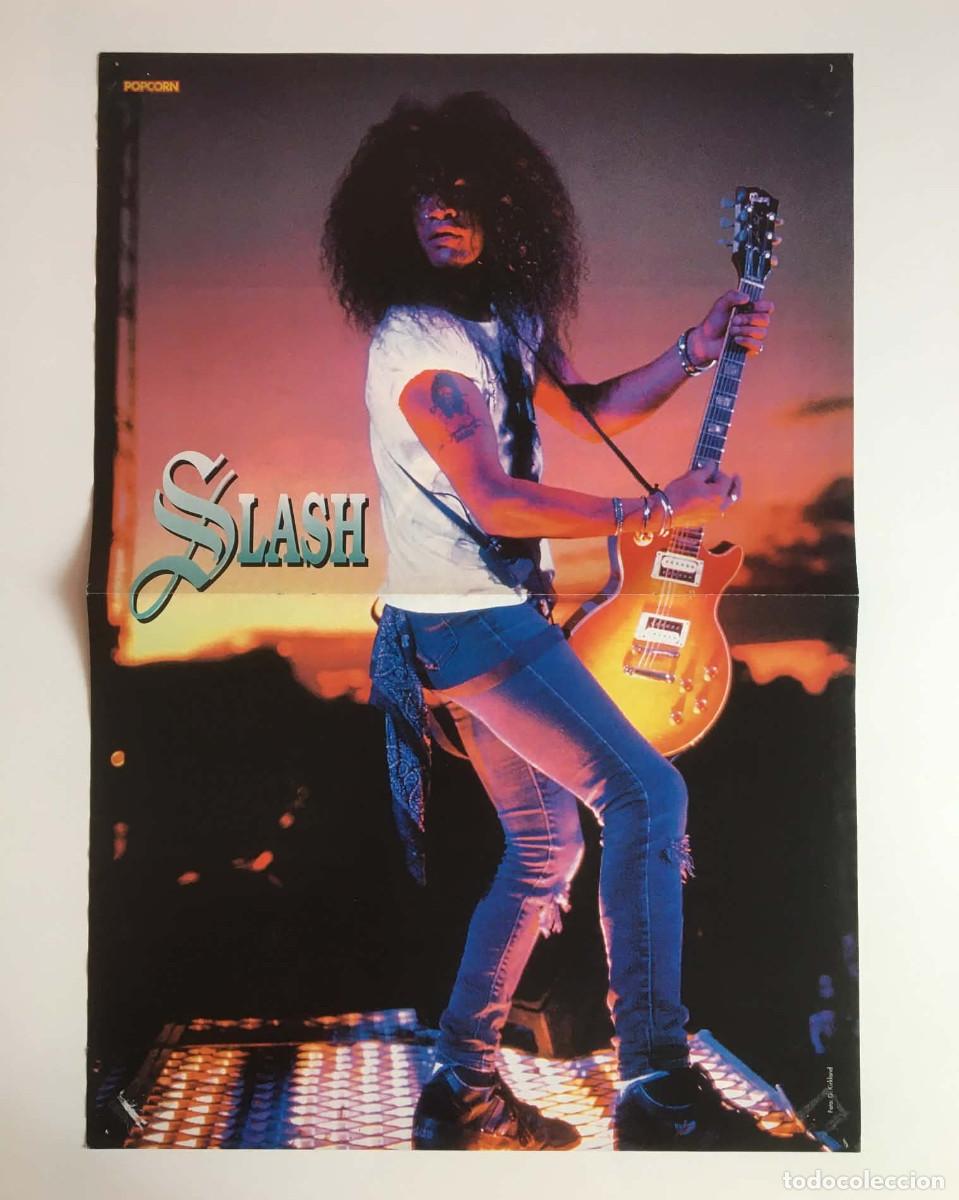 Coleccionismo de carteles: Slash / East 17 Double-Sided Vintage Poster A3 - Popcorn Magazine Bulgaria 90s Music