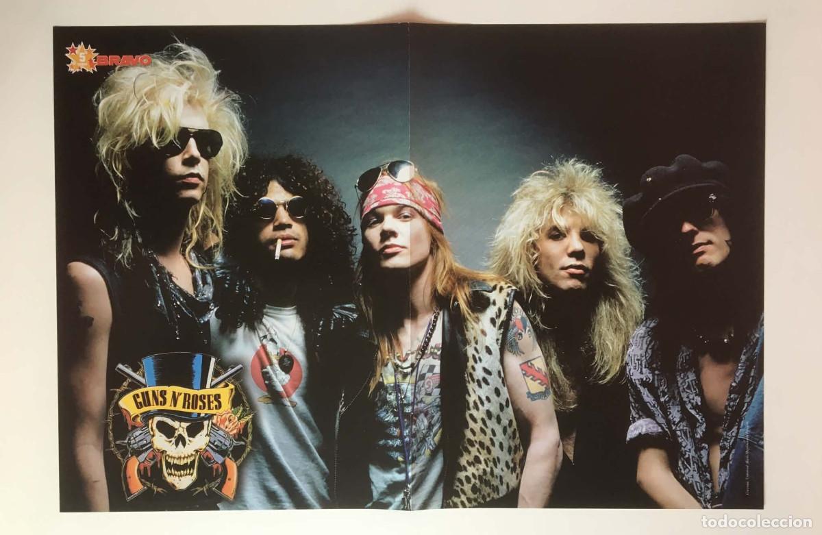 Coleccionismo de carteles: Guns N' Roses / Lil Wayne Double-Sided Poster A3 - Bravo Magazine Bulgaria Music