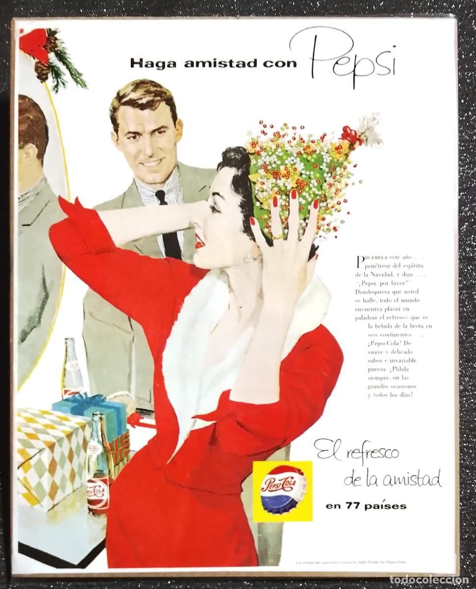 Coleccionismo de carteles: PEPSI COLA - PUBLICIDAD ORIGINAL - LIFE 1958 - 31,5 x 25 cm