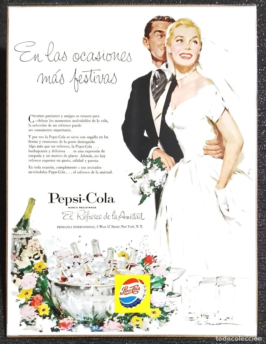 Coleccionismo de carteles: PEPSI COLA - PUBLICIDAD ORIGINAL - LIFE 1956 - 31,5 x 25 cm