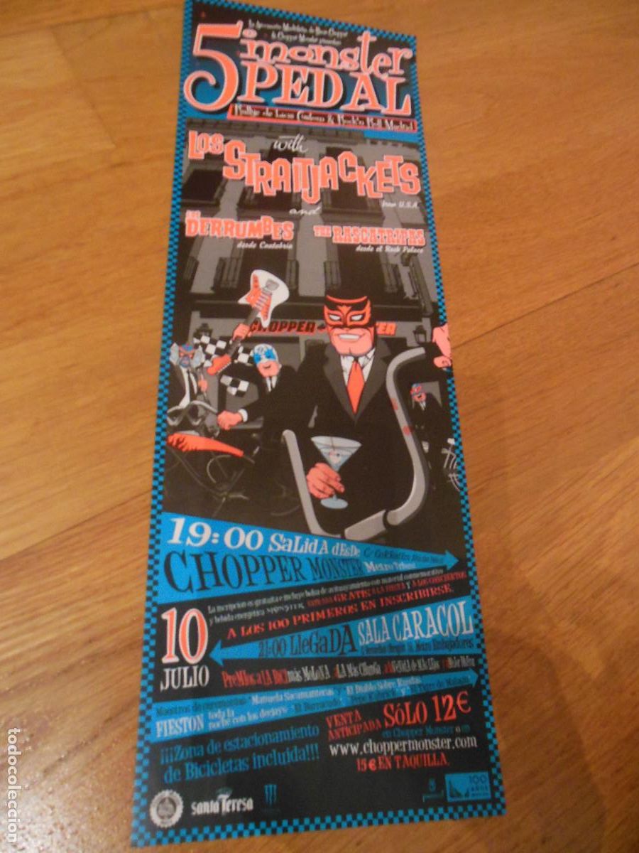 Coleccionismo de carteles: CARTEL LOS STRAITJACKETS DERRUMBES RASCATRIPAS 5&ordm; MONSTER PEDAL MADRID SURF MUSICA POSTER