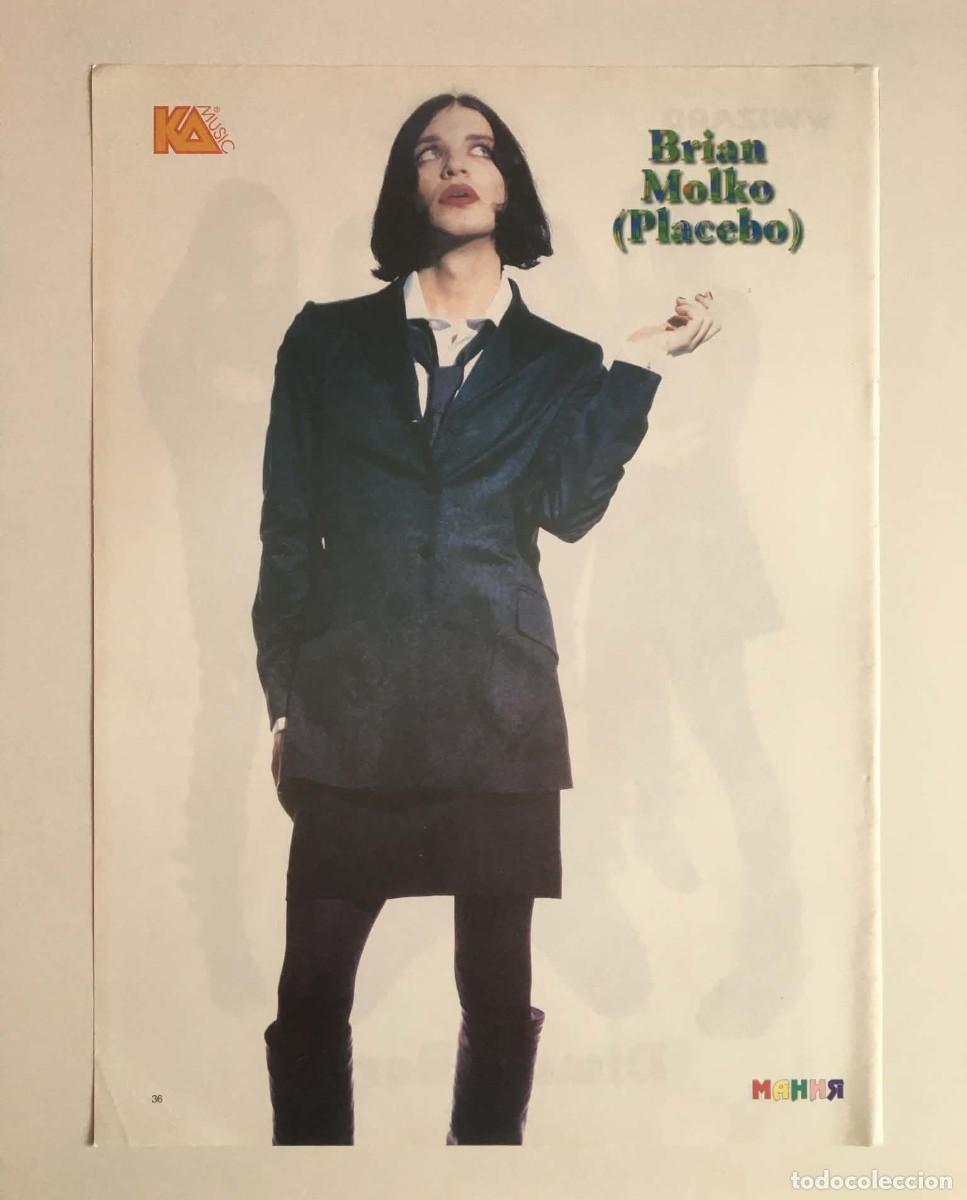 Coleccionismo de carteles: Brian Molko Placebo / Dimmu Borgir Original Double-Sided Mini Poster A4 - Mania Magazine Bulgaria