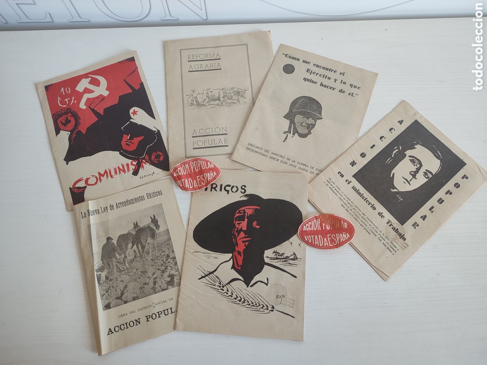 Colecionismo de cartazes: Lote libretos acci&oacute;n Popular Guerra Civil Falange