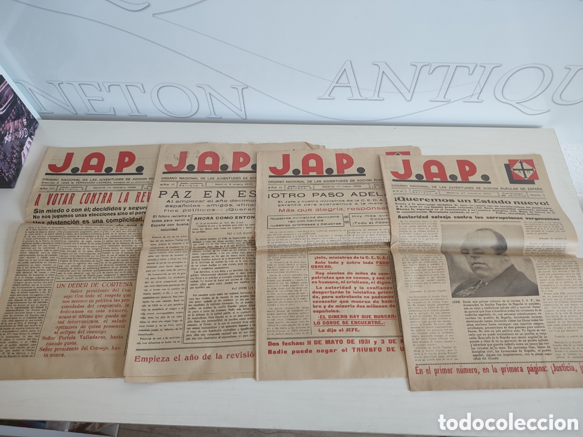 Colecionismo de cartazes: Lote revistas JAP Acci&oacute;n Popular Guerra Civil Falange