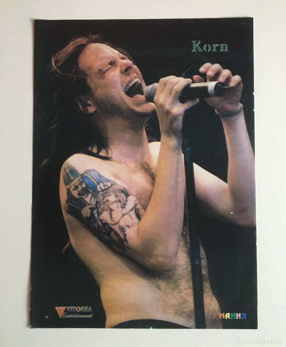 Coleccionismo de carteles: Korn Jonathan Davis / The Corrs Vintage Double-Sided Poster A4 - Mania Magazine Bulgaria Music