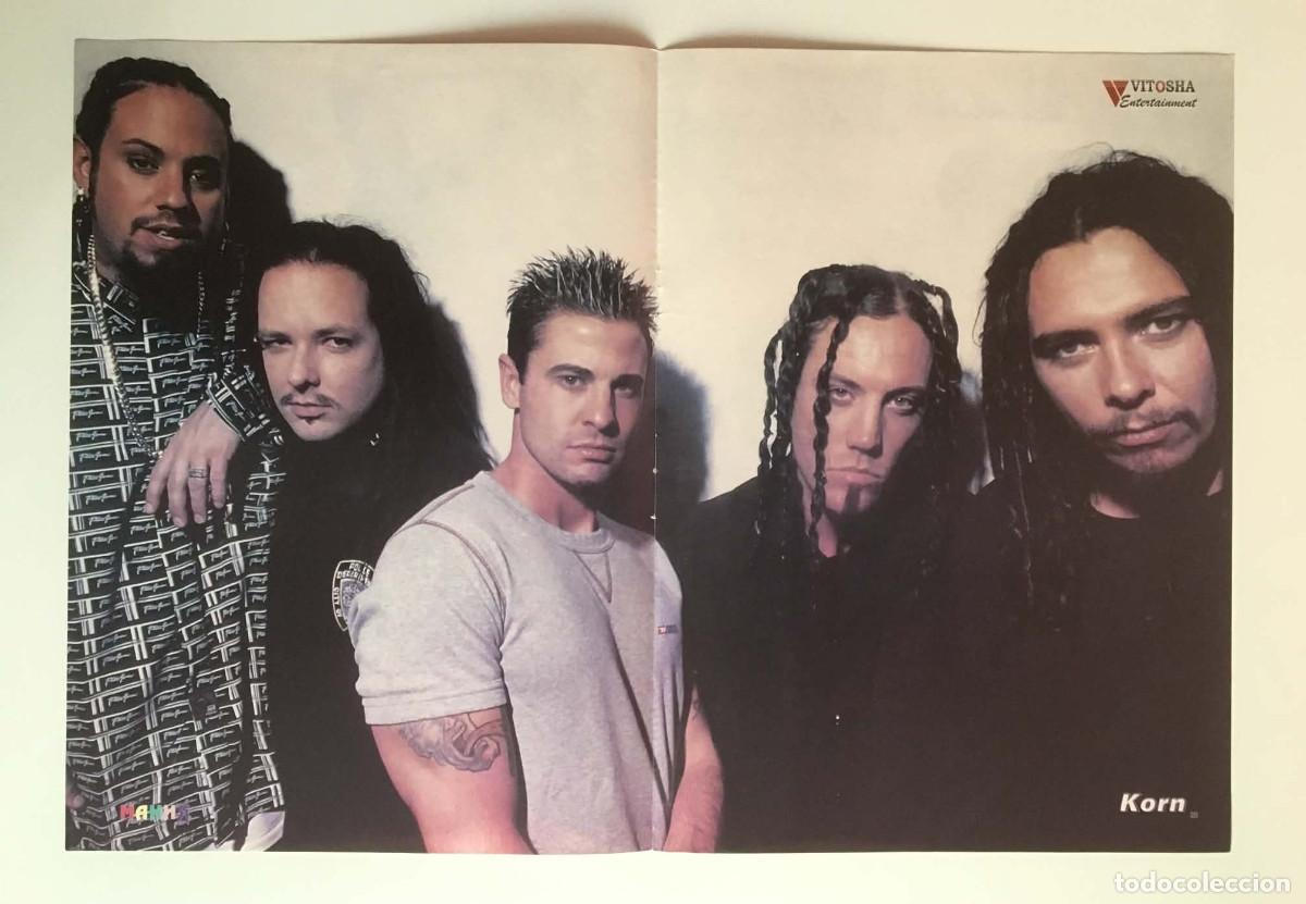Coleccionismo de carteles: Korn / No Angels Vintage Double-Sided Poster A3 - Mania Magazine Bulgaria Music