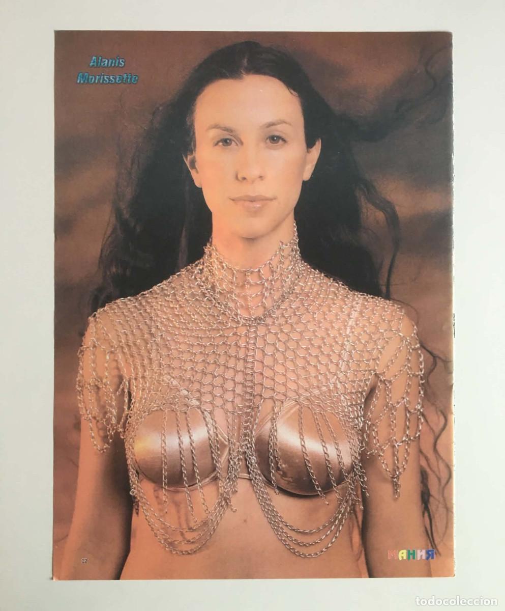 Collezionismo di affissi: Alanis Morissette / KISS Vintage Double-Sided Poster A4 - Mania Magazine Bulgaria Music Rock