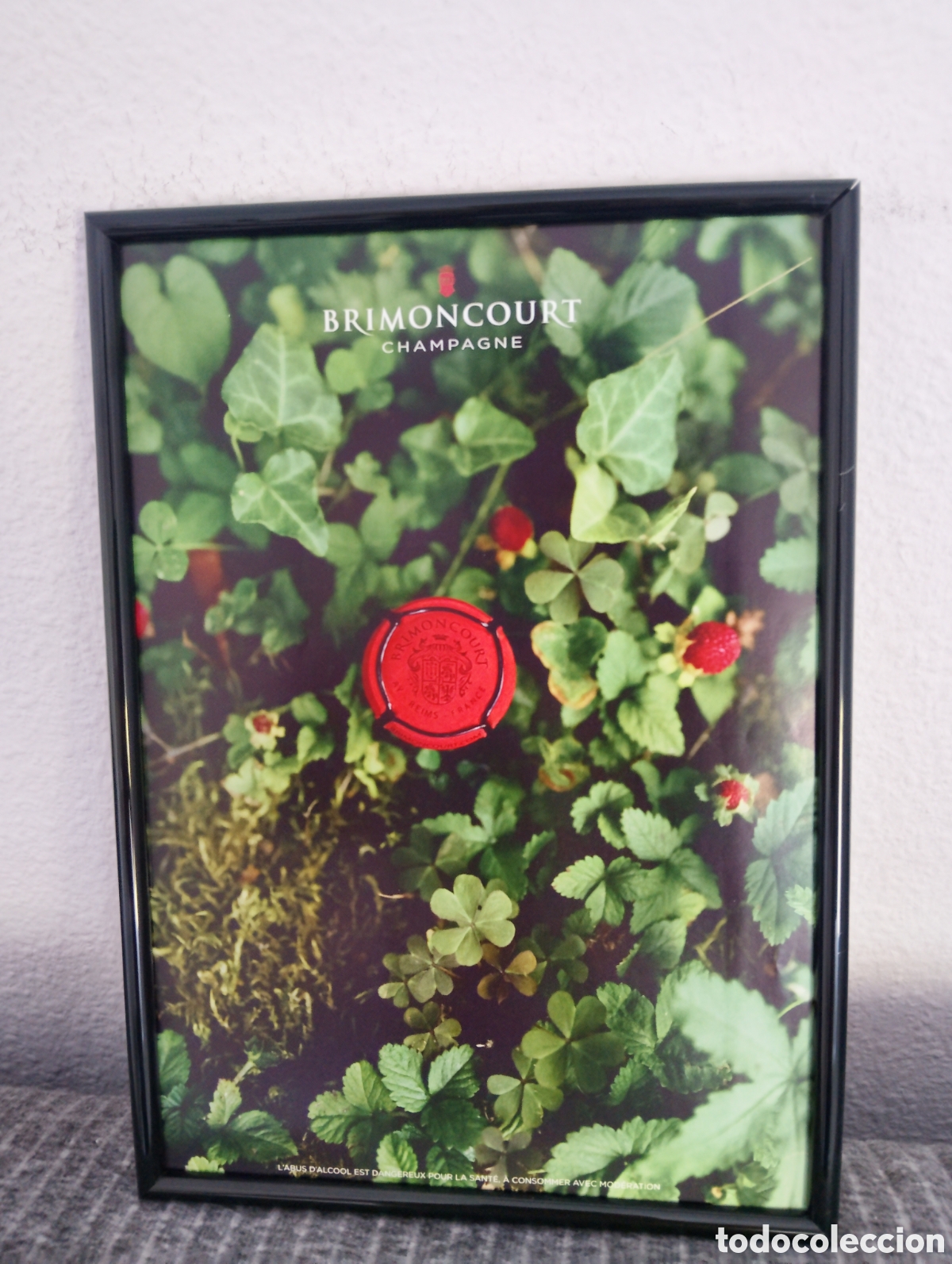 Coleccionismo de carteles: Brimoncourt champagne Anuncio original con marco