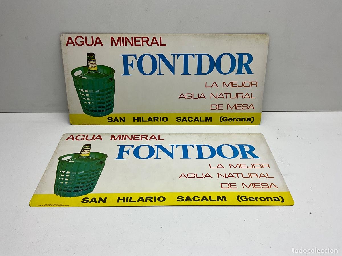 Coleccionismo de carteles: RARA PUBLICIDAD AGUA FONTDOR - SAN HILARIO SACALM - DOS CARTONES ORIGINALES - FITER A&Ntilde;O 1968