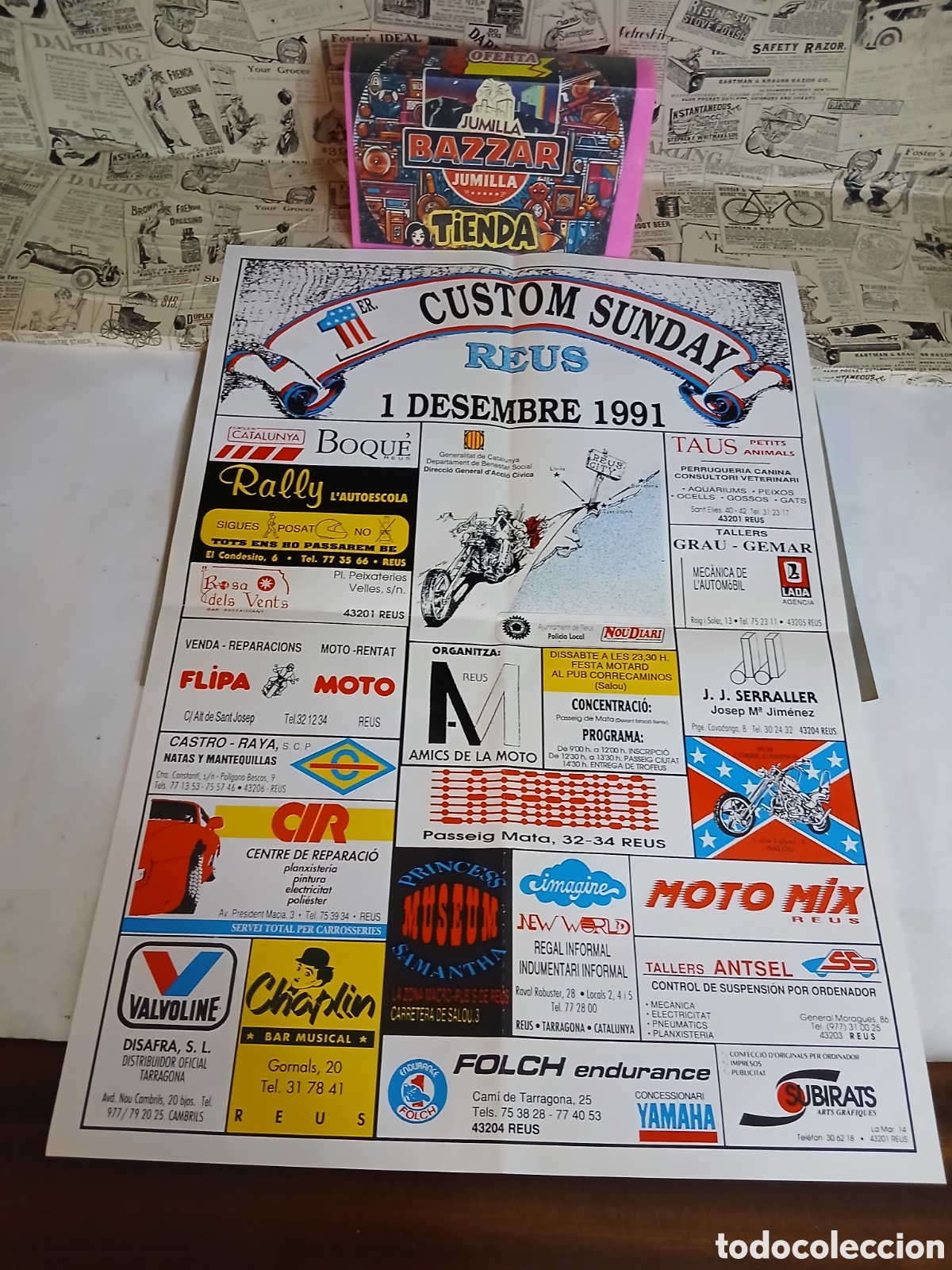 Coleccionismo de carteles: Poster vintage custon sunday motos