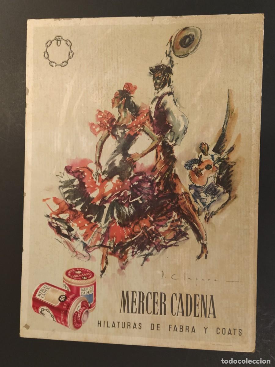 Coleccionismo de carteles: MERCER CADENA - HILADURA DE FABRA Y COATS -CLAPERA- PUBLICIDAD - CARTEL ANTIGUO ORIGINAL -VER FOTOS