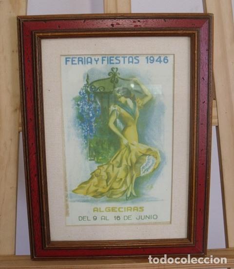 Coleccionismo de carteles: Cuadro Cartel Algeciras Feria y Fiestas 1946