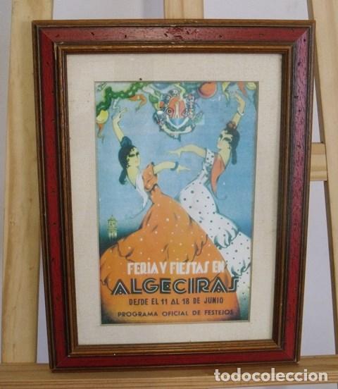 Coleccionismo de carteles: Cuadro Cartel Algeciras Feria y Fiestas 1944