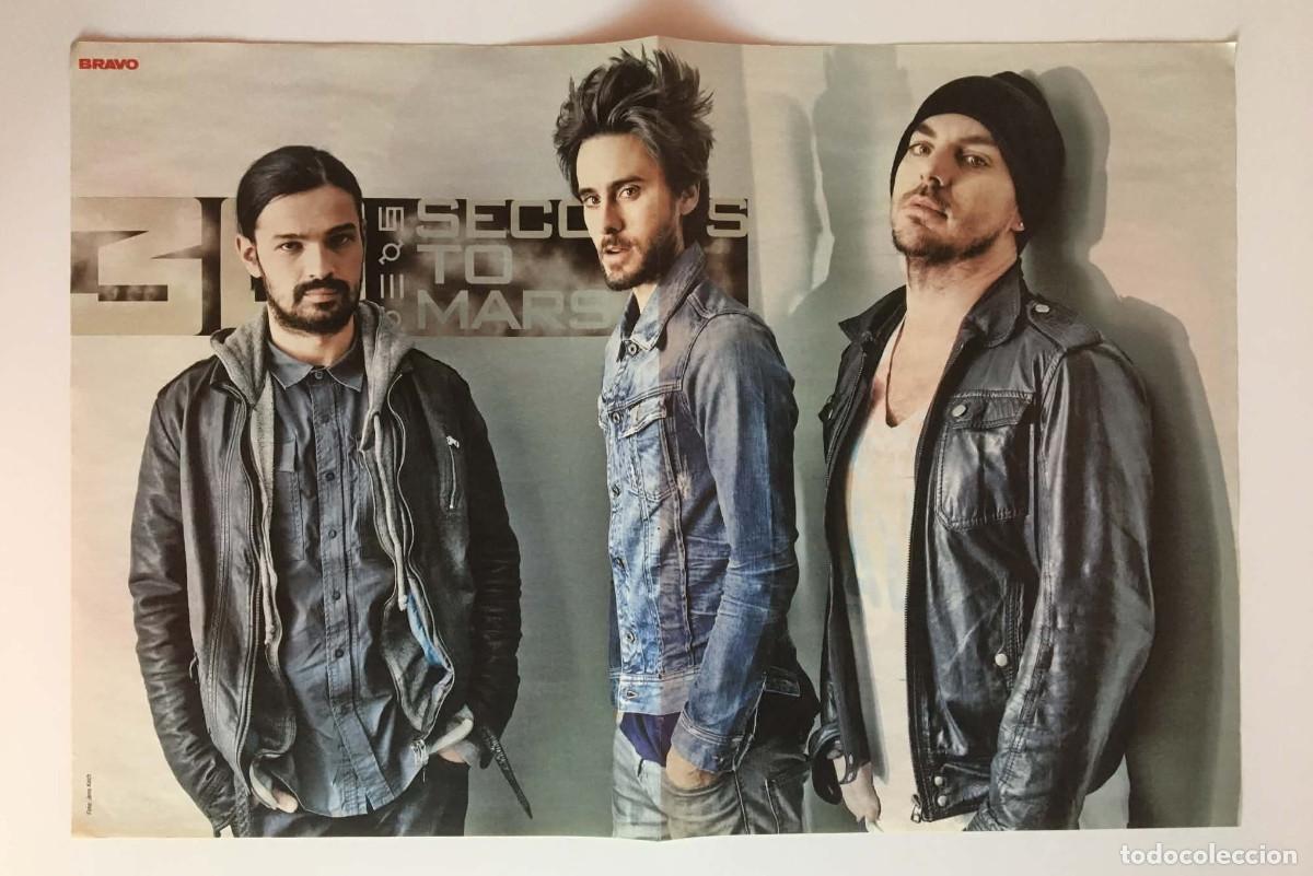 Coleccionismo de carteles: 30 Seconds To Mars / Hab Dich Lieb Hearts Double-Sided Poster A3 - Bravo Magazine Germany Music