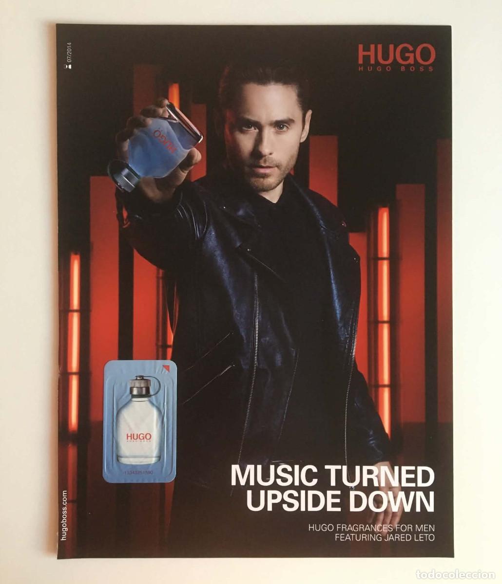 Coleccionismo de carteles: Jared Leto Hugo Boss Perfume Print Ad 2014 Original Sample Sticker - Double-Sided Soft Cardstock A4