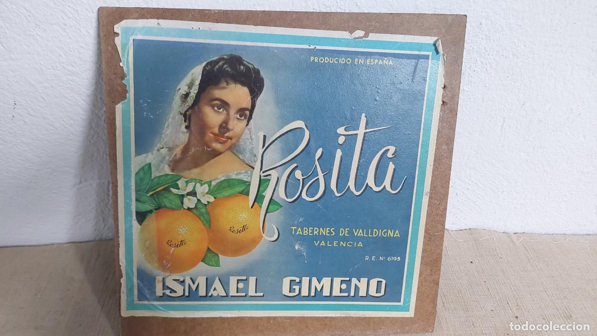 Coleccionismo de carteles: Antiguo cartel Frutas Rosita Ismael Gim&eacute;nez Valencia
