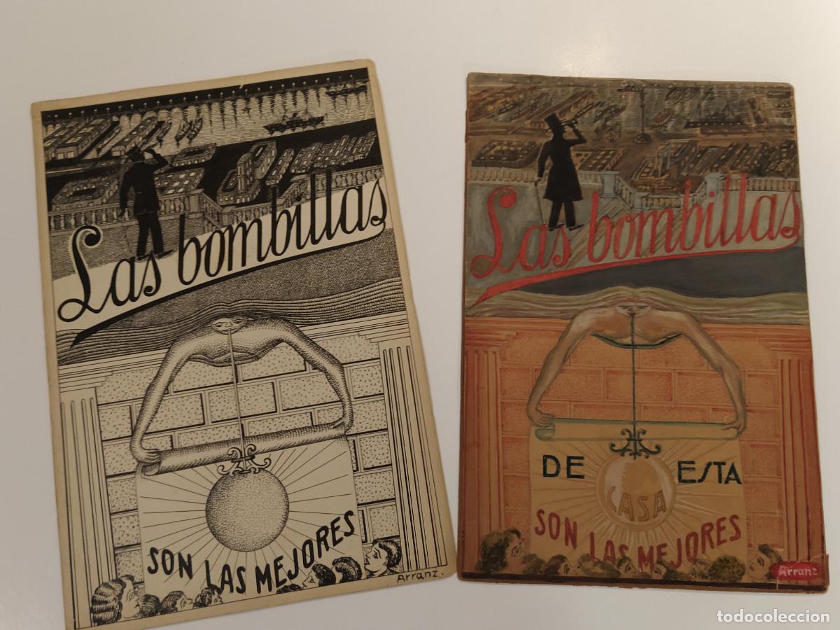 Collectionnisme d'affiches: BOMBILLAS - DISE&Ntilde;O DIBUJOS ORIGINALES A MANO FIRMADOS POR ARRANZ PARA PUBLICIDAD ANTIGUA -VER FOTOS