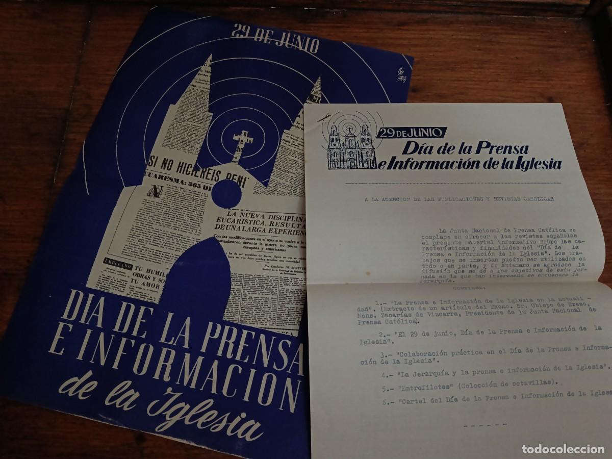 Sammeln von Plakaten: DIA DE LA PRENSA E INFORMACION DE LA IGLESIA. 29 JUNIO.