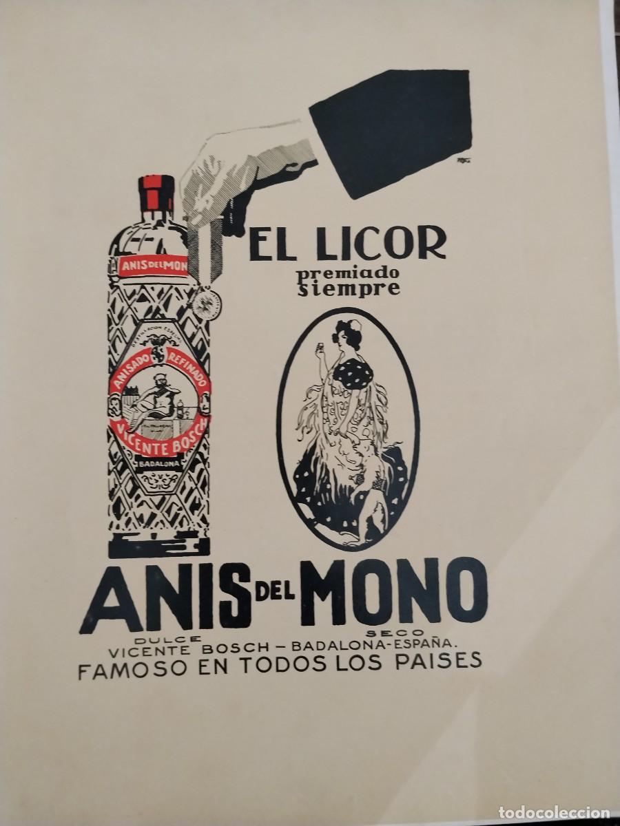 Coleccionismo de carteles: ANIS DEL MONO EL LICOR SIEMPRE PREMIADO VICENTE BOSCH BADALONA HOJA REVISTA A&Ntilde;O 1931-1932