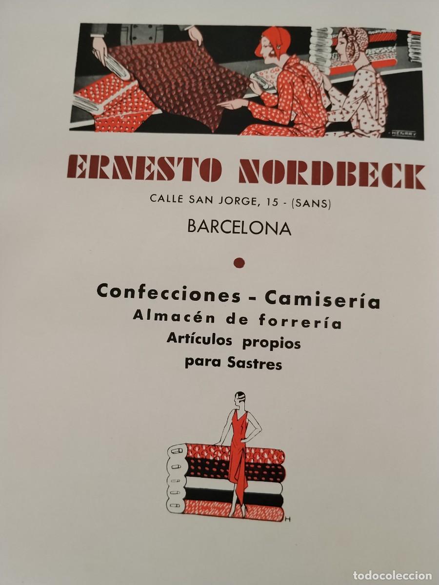 Coleccionismo de carteles: ERNESTO NORDBECK BARCELONA CONFECCIONES CAMISERIA ARTICULOS SASTRES HOJA REVISTA A&Ntilde;O 1931-1932