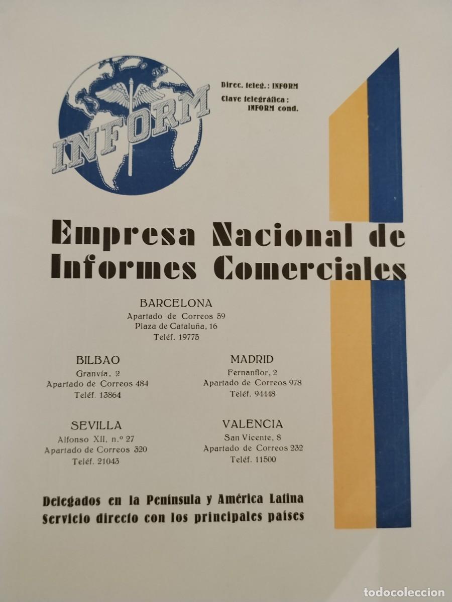 Coleccionismo de carteles: INFORM EMPRESA NACIONAL DE INFORMES COMERCIALES HOJA REVISTA A&Ntilde;O 1931-1932