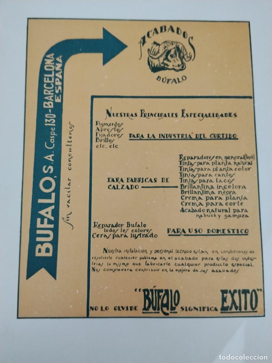 Coleccionismo de carteles: ACABADOS BUFALO S.A. BARCELONA INDUSTRIA CURTIDO FABRUCAS CALZADO HOJA REVISTA A&Ntilde;O 1931-1932