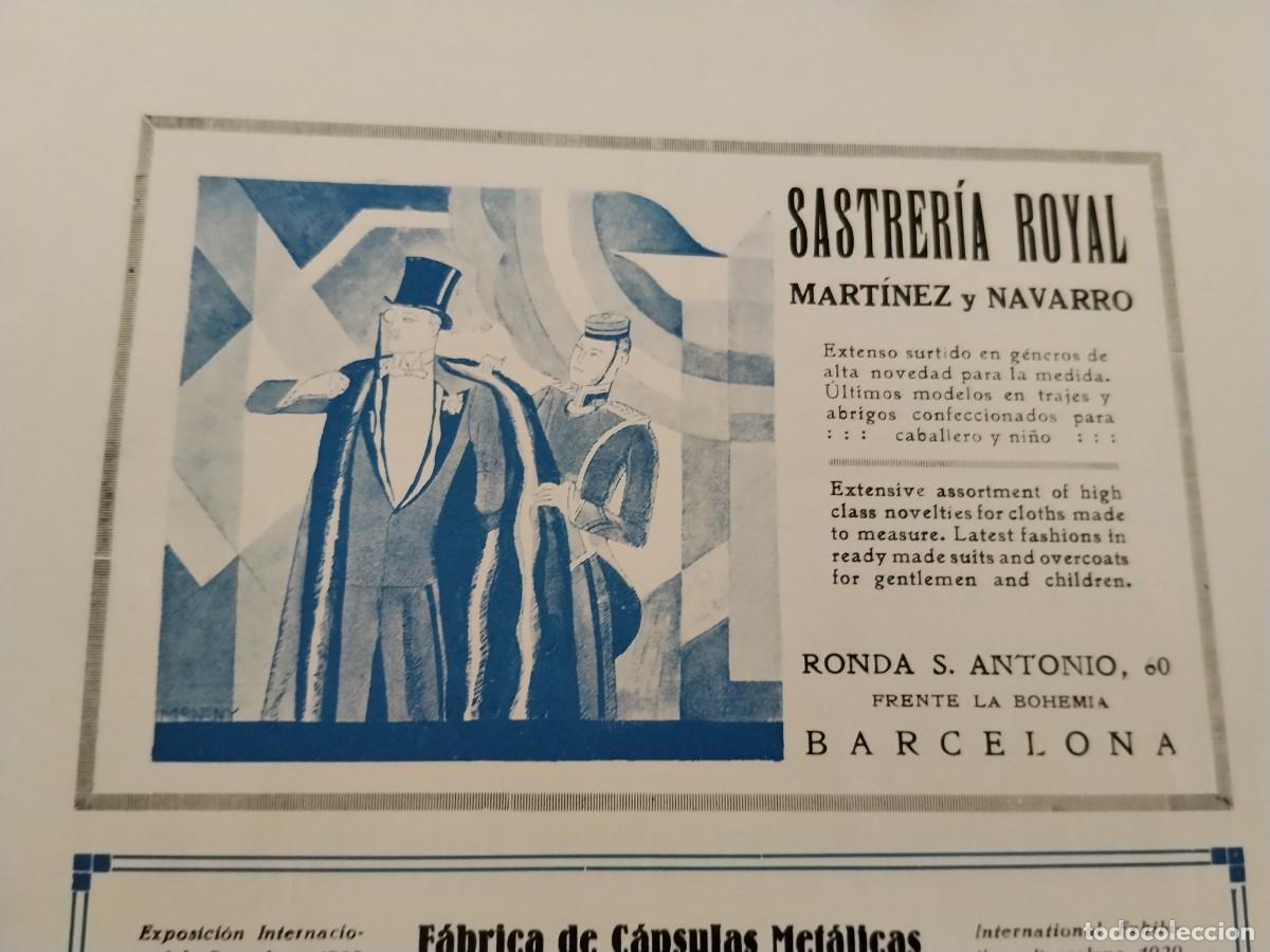Coleccionismo de carteles: SASTRERIA ROYAL MARTINEZ Y NAVARRO BARCELONA HOJA REVISTA A&Ntilde;O 1931-1932