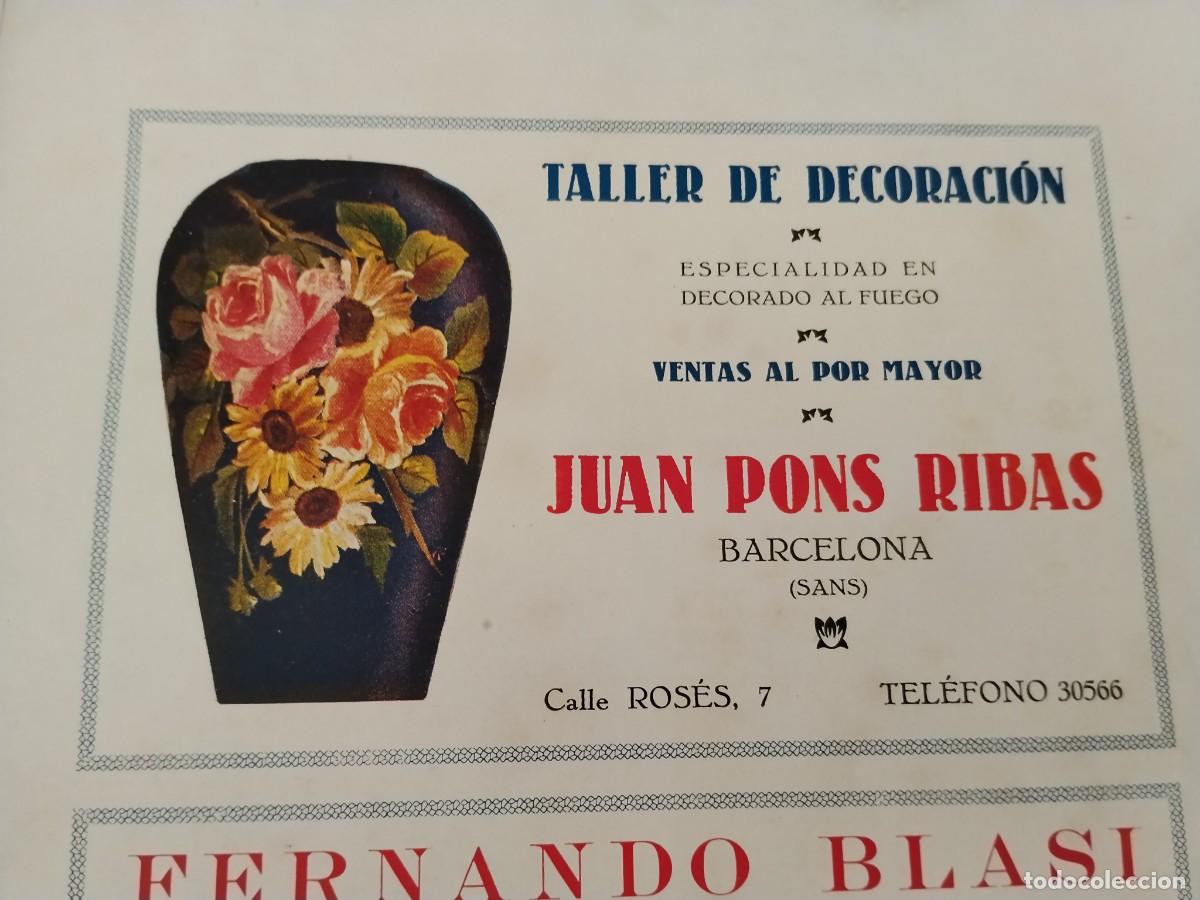 Coleccionismo de carteles: TALLER DE DECORACION DECORADO AL FUEGO JUAN PONS RIBAS BARCELONA HOJA REVISTA A&Ntilde;O 1931-1932