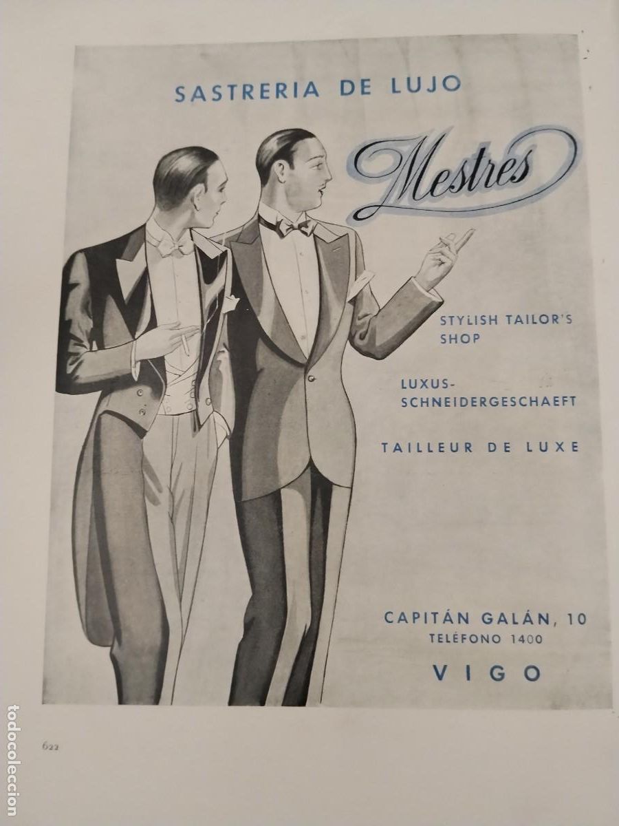 Coleccionismo de carteles: SASTRERIA DE LUJO MESTRES VIGO HOJA REVISTA A&Ntilde;O 1931-1932