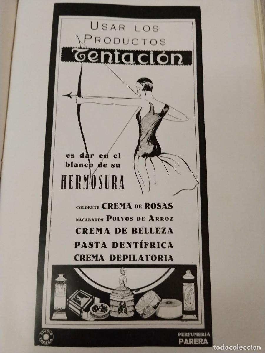 Coleccionismo de carteles: PRODUCTOS TENTACION PERFUMERIA PARERA COLORETE CREMA ROSAS POLVOS ARROZ HOJA A&Ntilde;O 1928