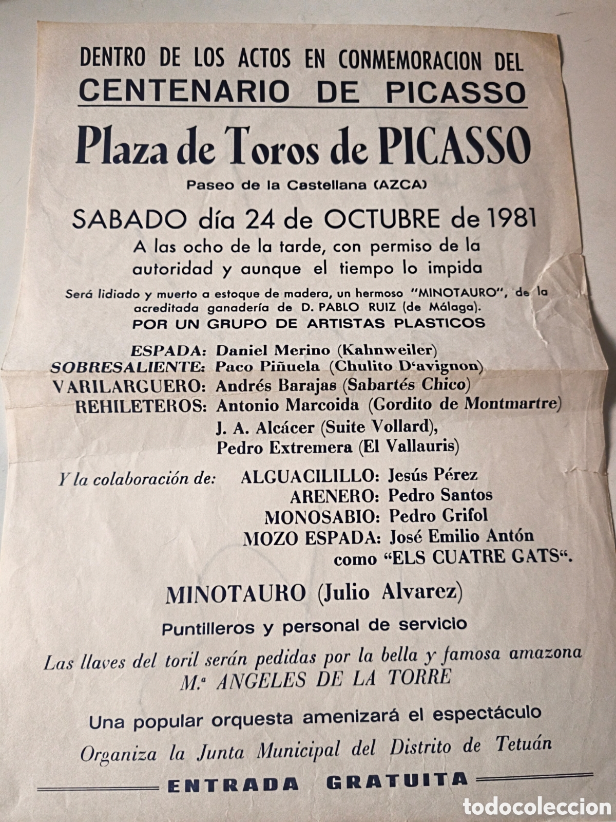 Coleccionismo de carteles: Cartel Centenario de Picasso. 1981. - Foto 1