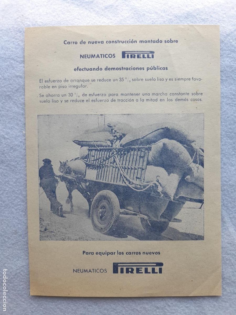 Coleccionismo de carteles: Neumaticos Pirelli. Publicidad A&ntilde;os 50.
