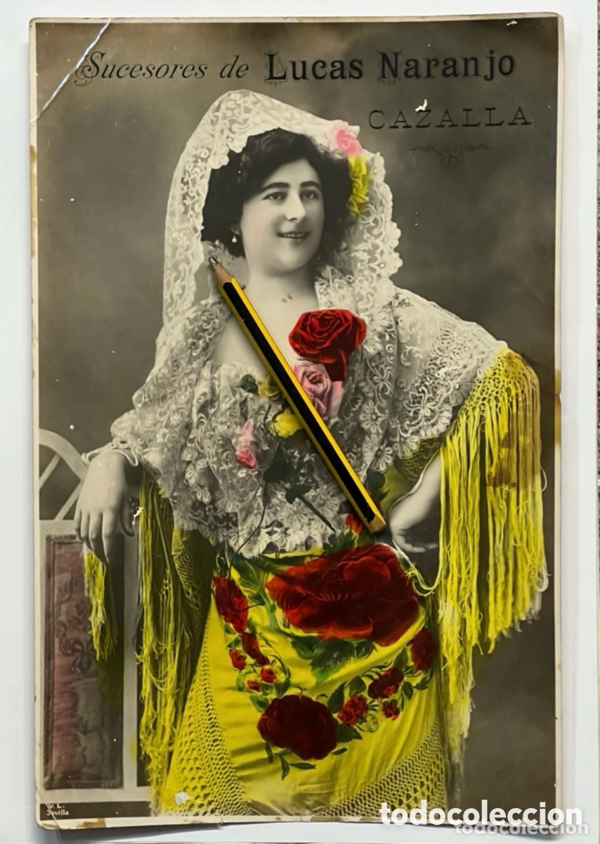 Coleccionismo de carteles: CAZALLA DE LA SIERRA, Cartel fotogr&aacute;fico Sucesores de Lucas Naranjo (h.1930?) env&iacute;o certificado 7&euro;