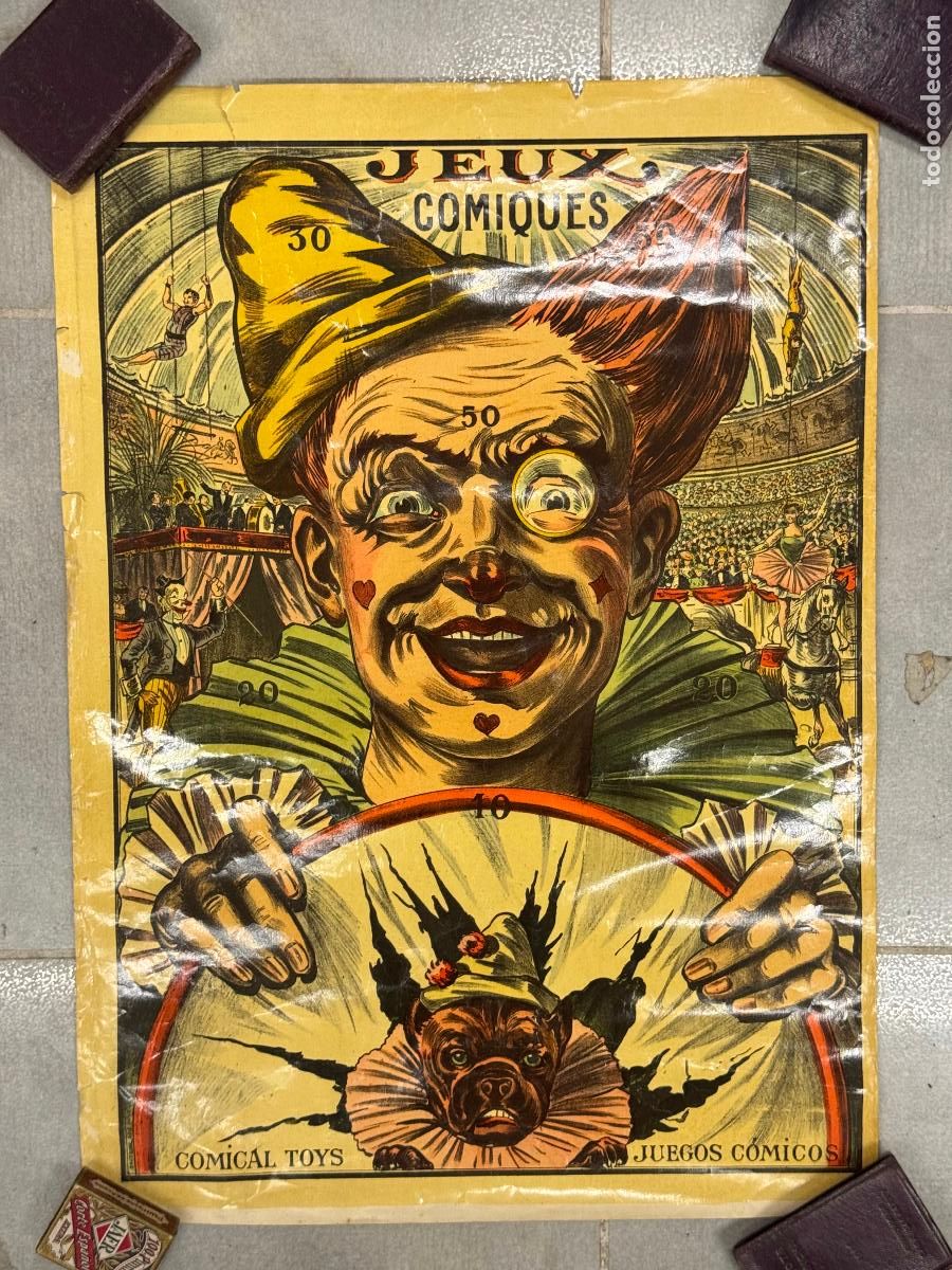 Coleccionismo de carteles: CIRCO PAYASO - JEUX COMIQUES - JUEGOS C&Oacute;MICOS - CARTEL ANTIGUO - ORIGINAL -VER FOTOS