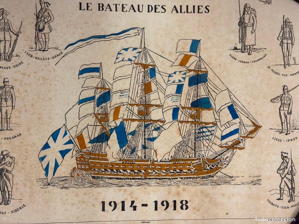 Coleccionismo de carteles: LE BATEAU DES ALLIES 1914 1918 - CARTEL ANTIGUO - VER FOTOS