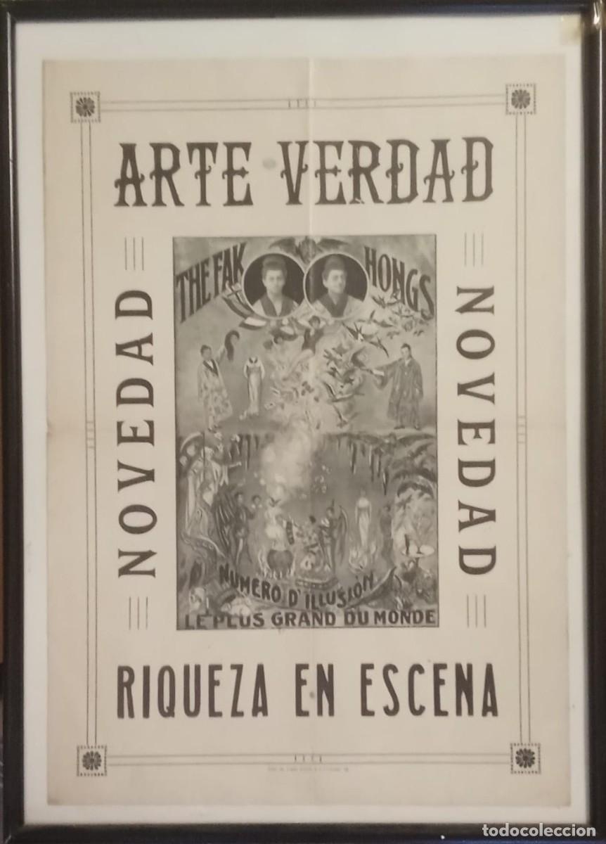 Coleccionismo de carteles: Espectacular Cartel de Magia Original Antiguo (c. 1920) - &rdquo;The Fak Hongs&rdquo; -