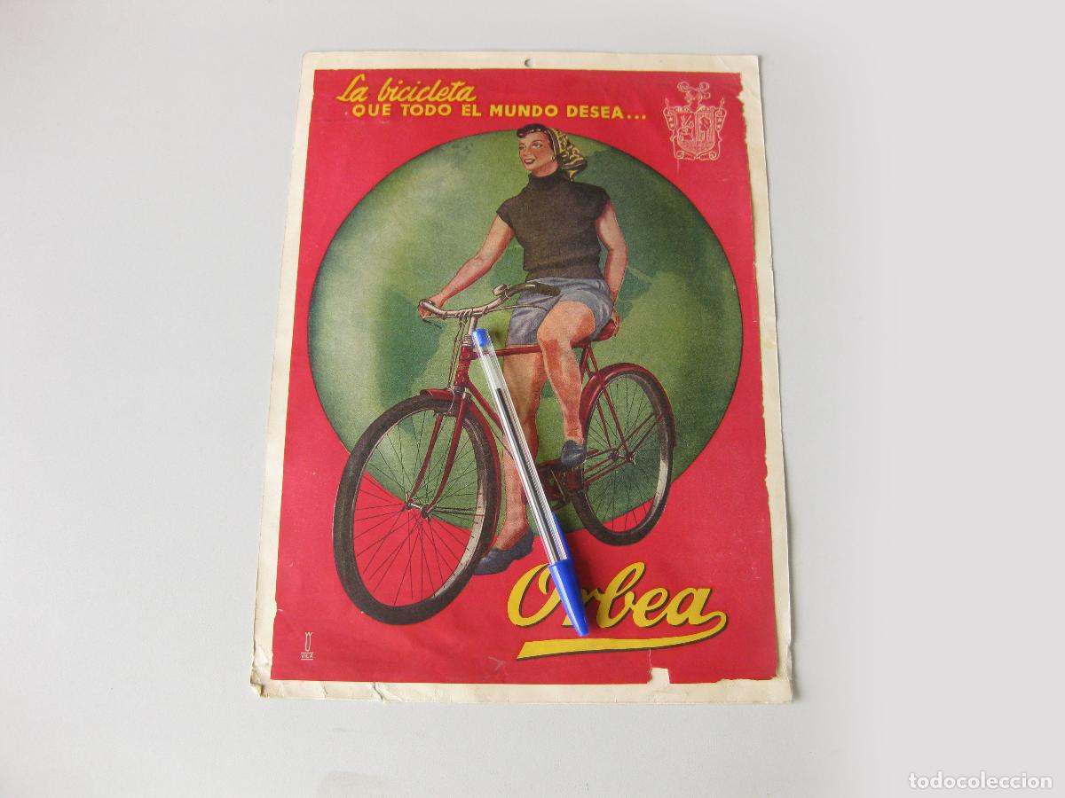 Coleccionismo de carteles: ANTIGUO CARTEL PUBLICITARIO DE BICICLETAS ORBEA DE CALENDARIO