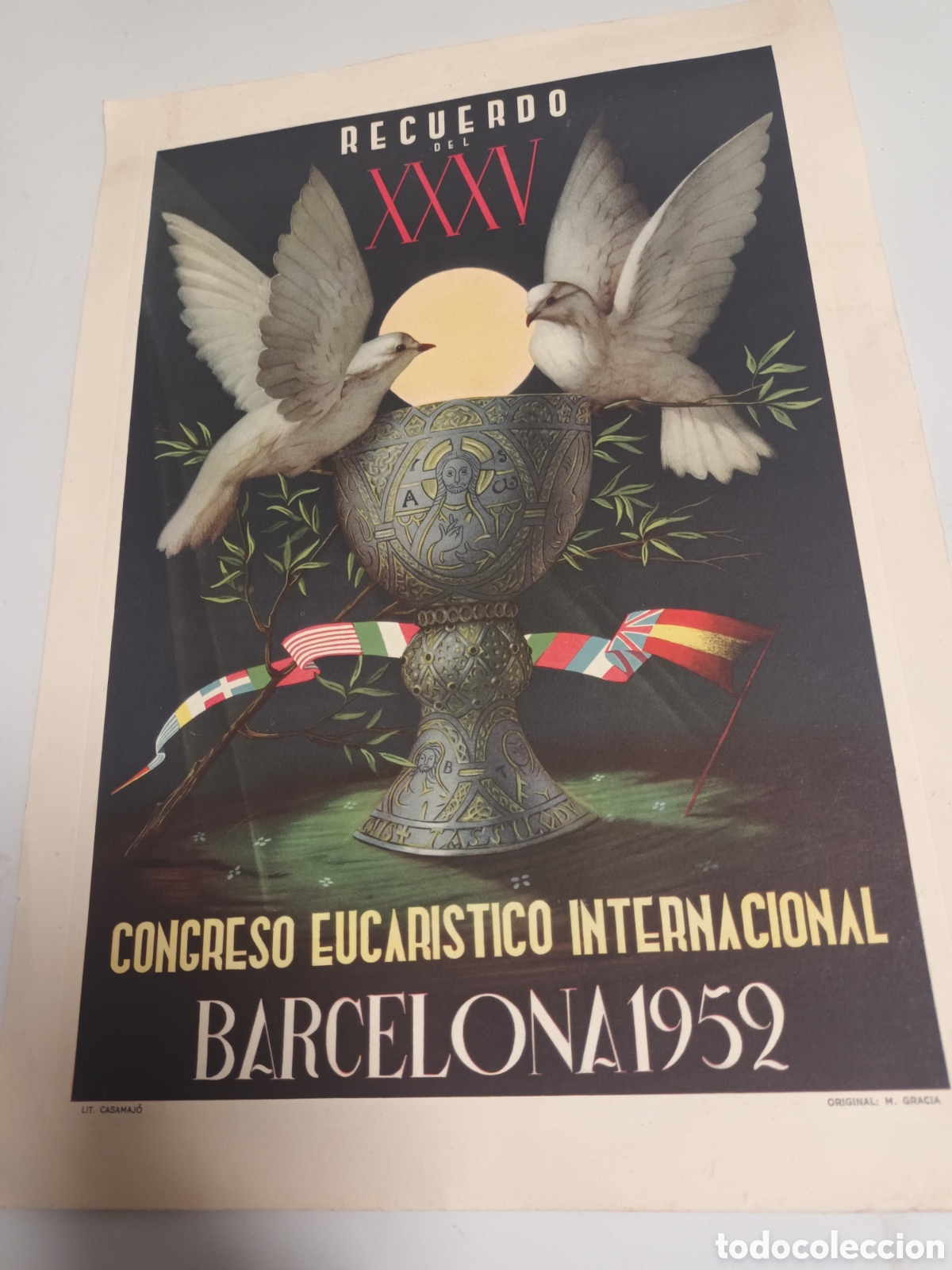 Coleccionismo de carteles: Cartel XXXV congreso eucaristico. Barcelona1952